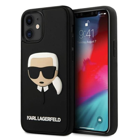 Karl Lagerfeld 3D Rubber Karl`s Head - Etui iPhone 12 mini (czarny)